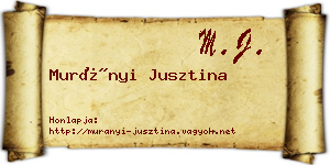 Murányi Jusztina névjegykártya