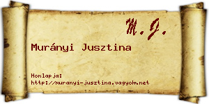 Murányi Jusztina névjegykártya